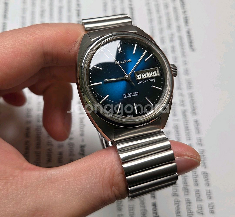 빈티지 부로바 N7터틀 셋오매틱 데이데이트 투톤청판 통--4