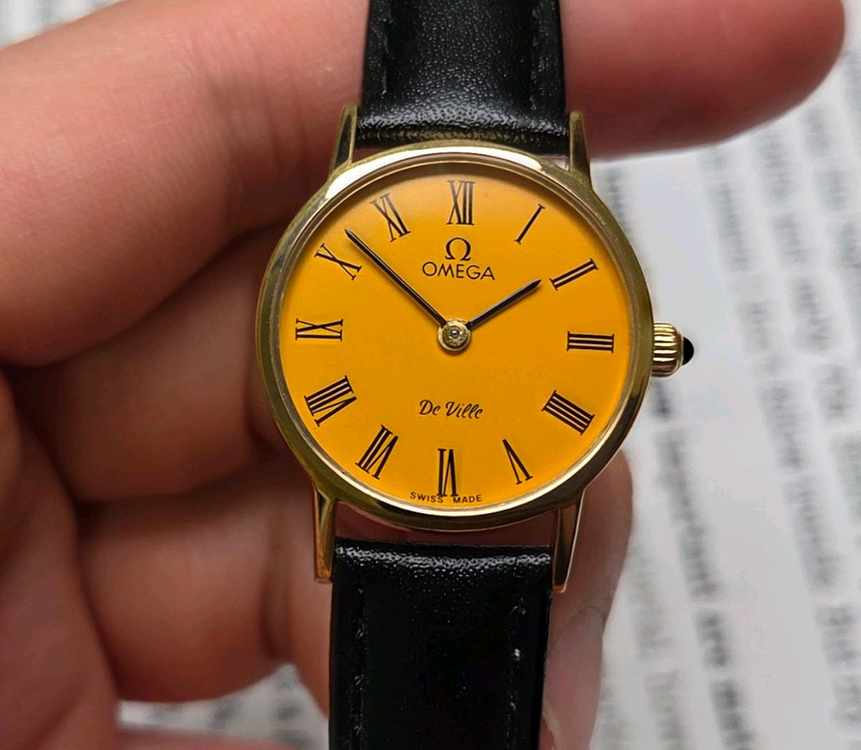 빈티지 오메가 드빌 동전코인 진노랭이 수동 메커니컬 여--2