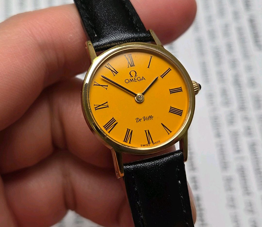빈티지 오메가 드빌 동전코인 진노랭이 수동 메커니컬 여--4