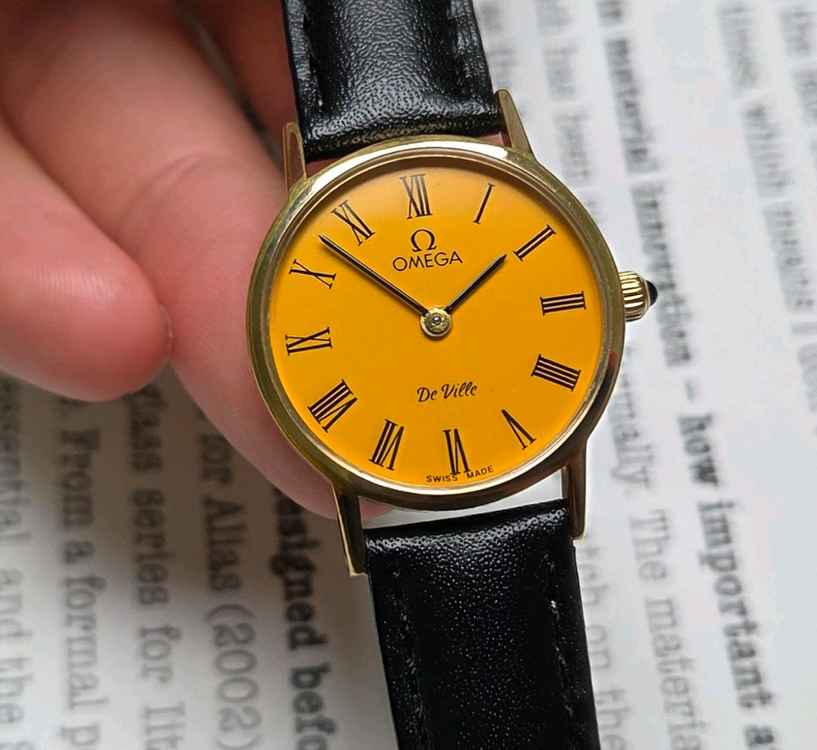 빈티지 오메가 드빌 동전코인 진노랭이 수동 메커니컬 여--1