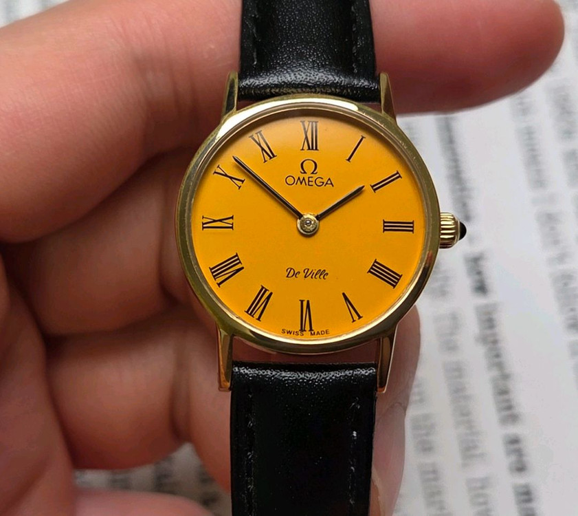 빈티지 오메가 드빌 동전코인 진노랭이 수동 메커니컬 여--9
