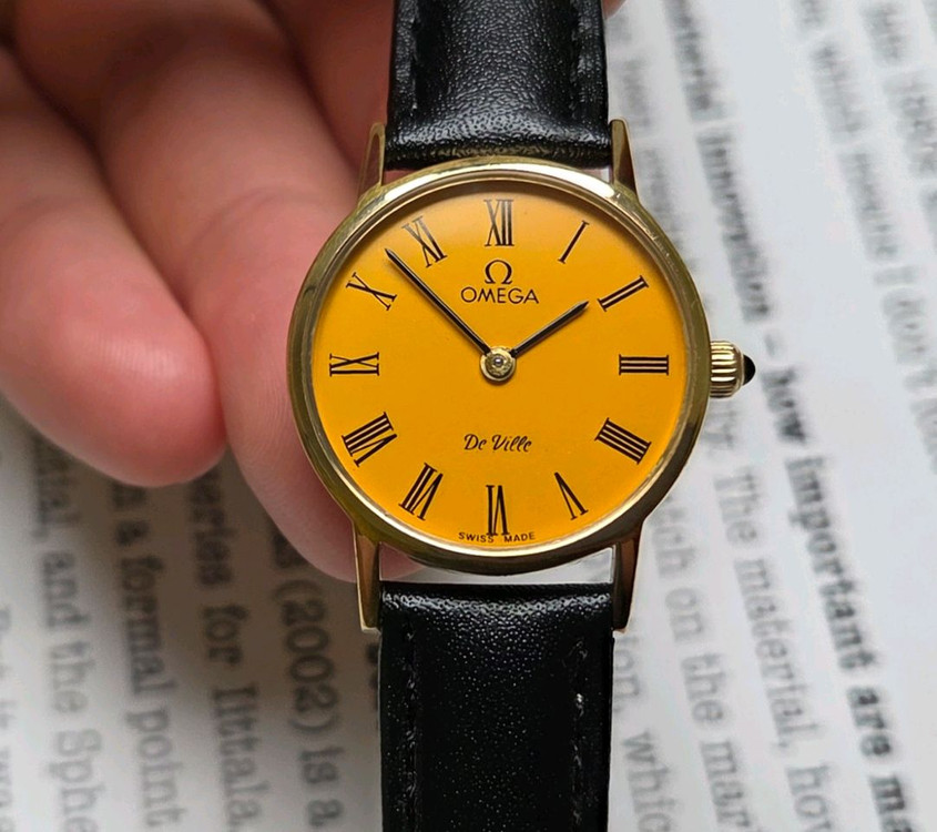 빈티지 오메가 드빌 동전코인 진노랭이 수동 메커니컬 여--7