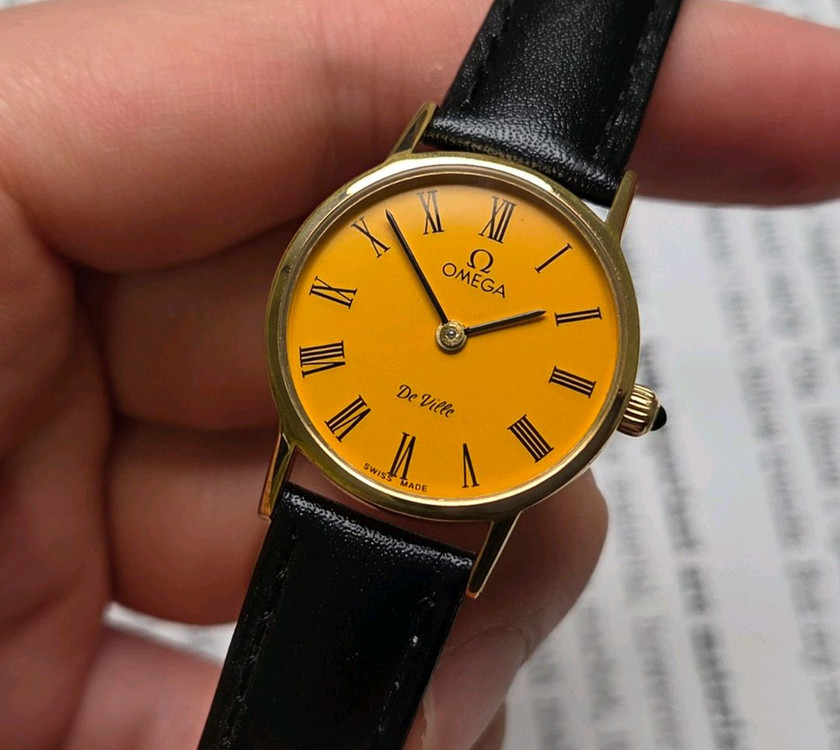 빈티지 오메가 드빌 동전코인 진노랭이 수동 메커니컬 여--8