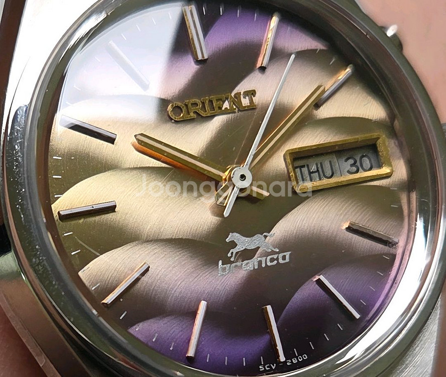 레어] 빈티지 오리엔트 브롱코 퍼플그라데이션 데이데이트--8