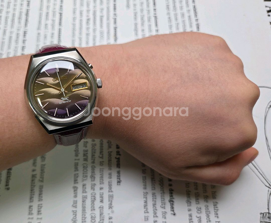 레어] 빈티지 오리엔트 브롱코 퍼플그라데이션 데이데이트--7