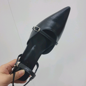 슬링백구두 스틸레토플랫 버클 블랙 230