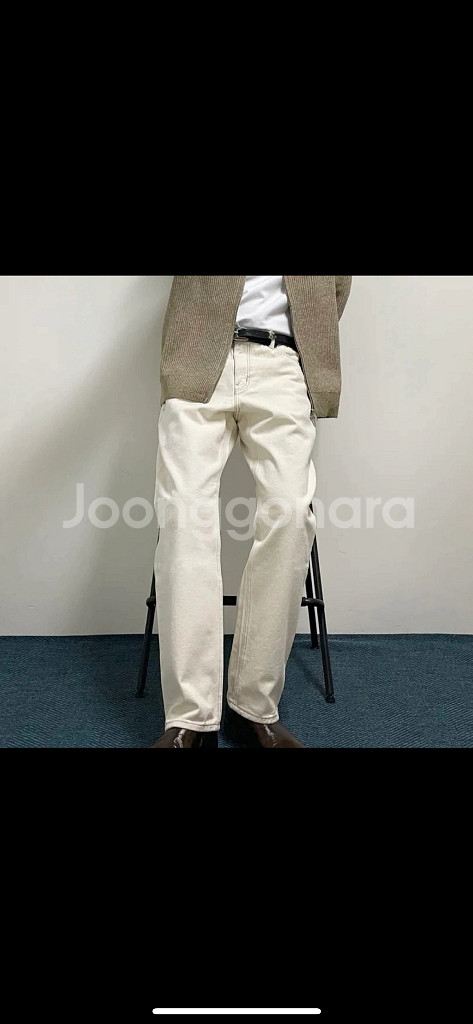 오더아카이브 미니멀 와이드진 (크림/애쉬그레이) 떠리--1
