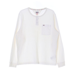 [XXL]타미 진스 아이보리 와플 헨리넥 긴팔 티셔츠