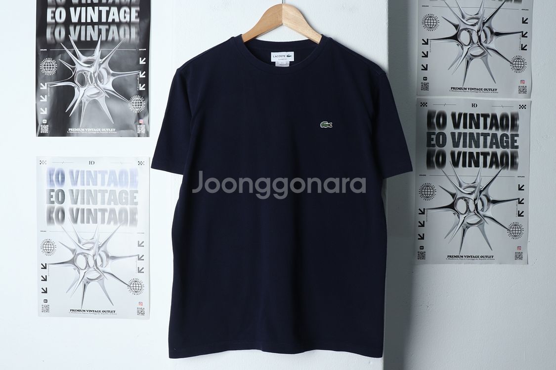 (M-L) 라코스테 반팔 티셔츠 네이비 한정판--1