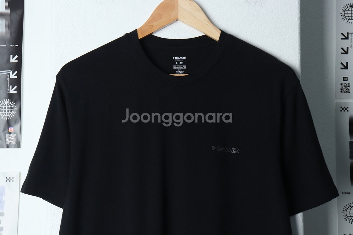 (L) 헤드 반팔 티셔츠 블랙 올드스쿨--2