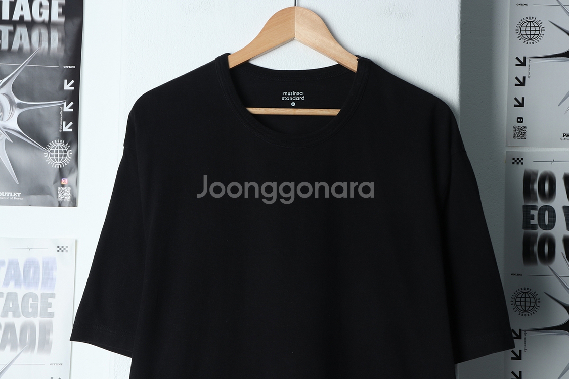 (XL) 무신사 스탠다드 반팔 티셔츠 블랙 무지 헤비--2