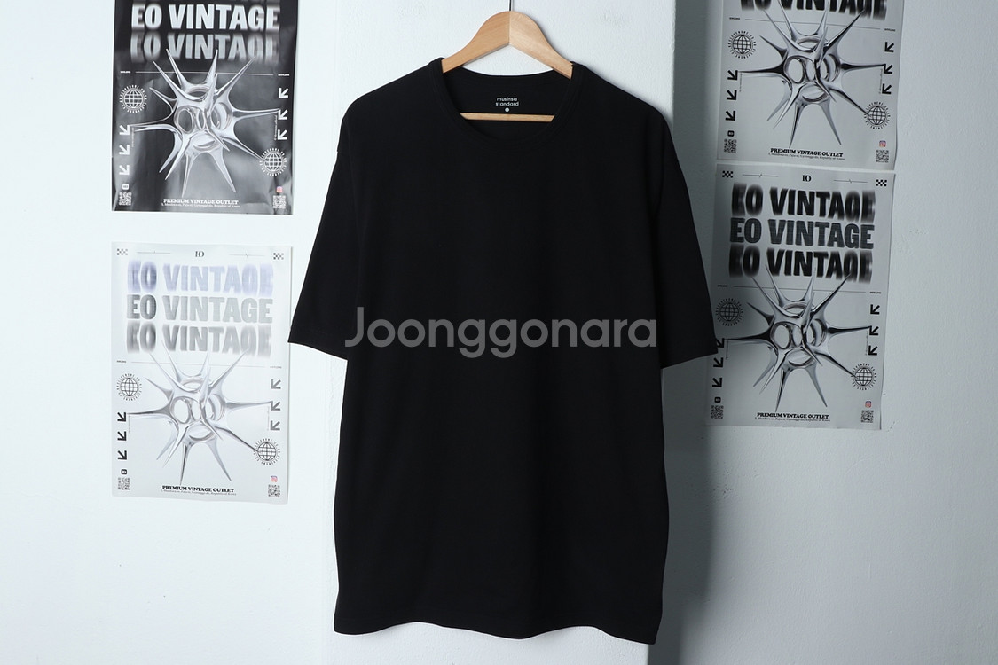 (XL) 무신사 스탠다드 반팔 티셔츠 블랙 무지 헤비--1
