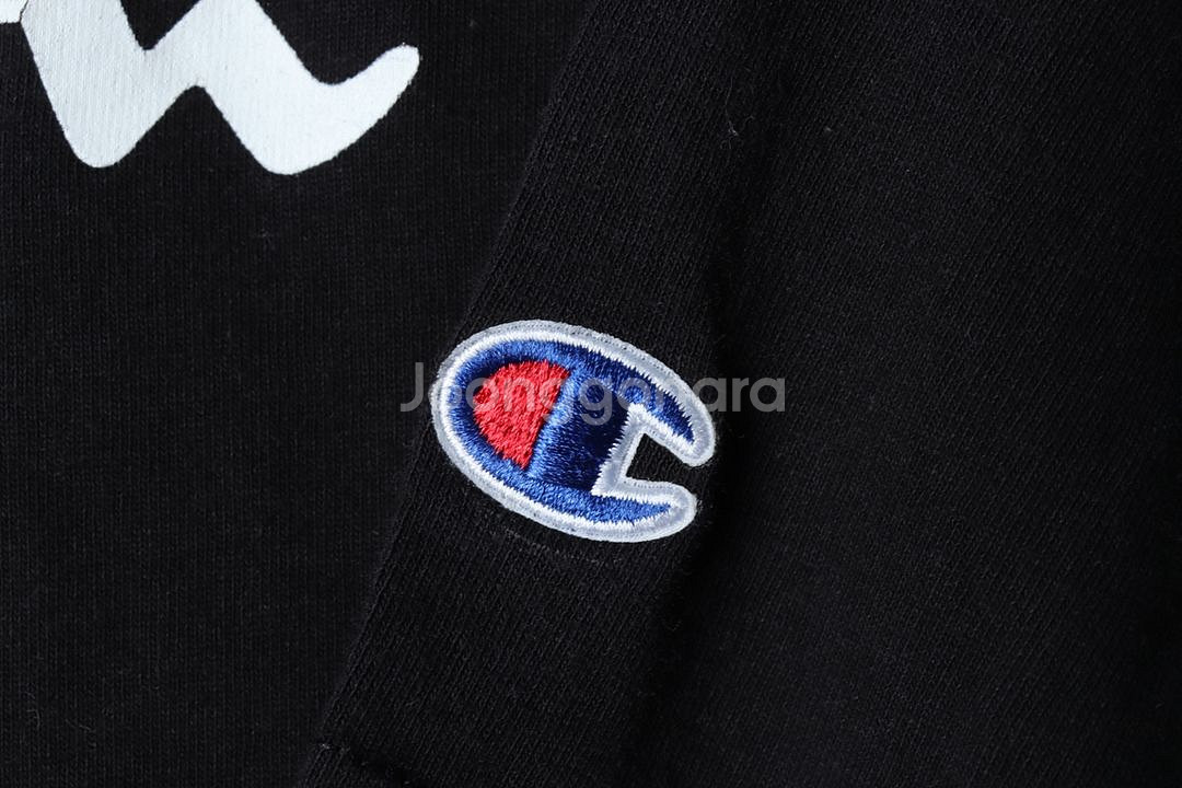(L-XL) 챔피온 반팔 티셔츠 블랙 로고 올드스쿨--4