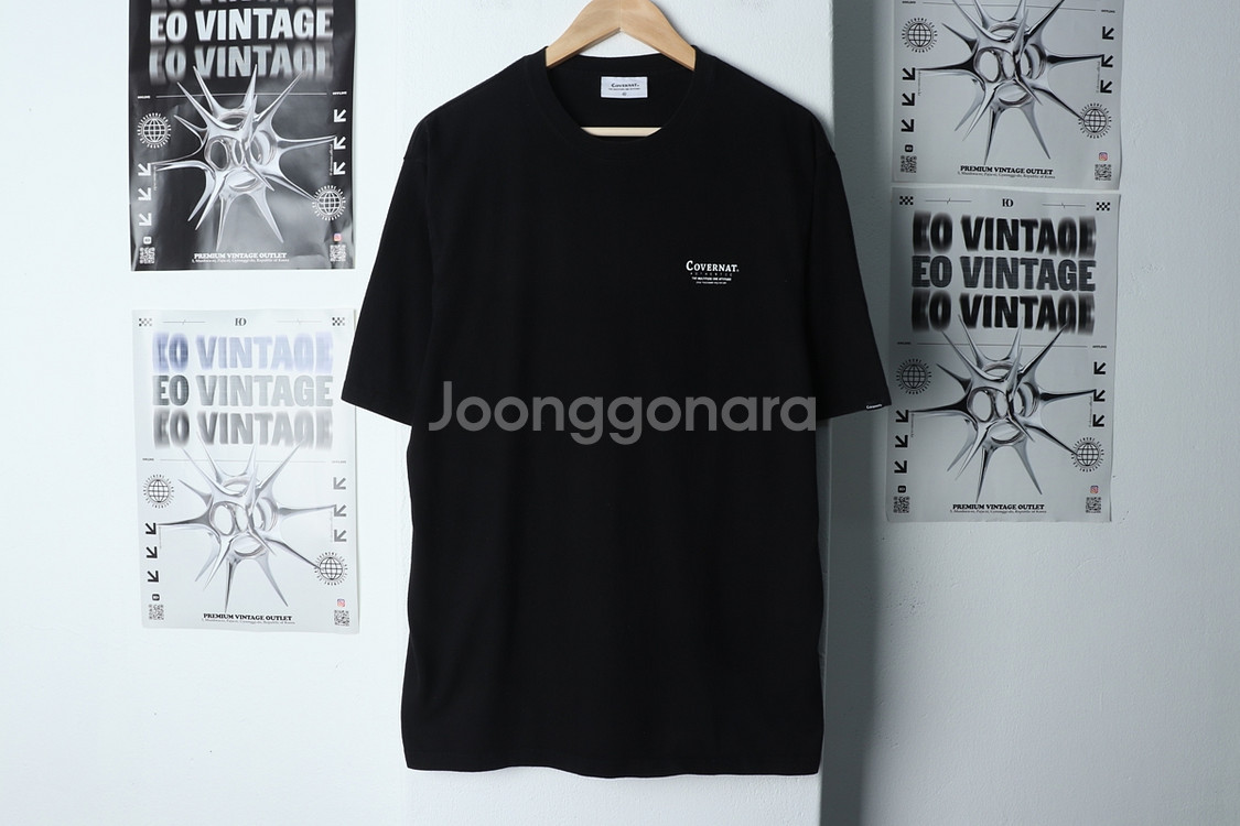 (XL) 커버낫 반팔 티셔츠 블랙 로고 올드스쿨--1