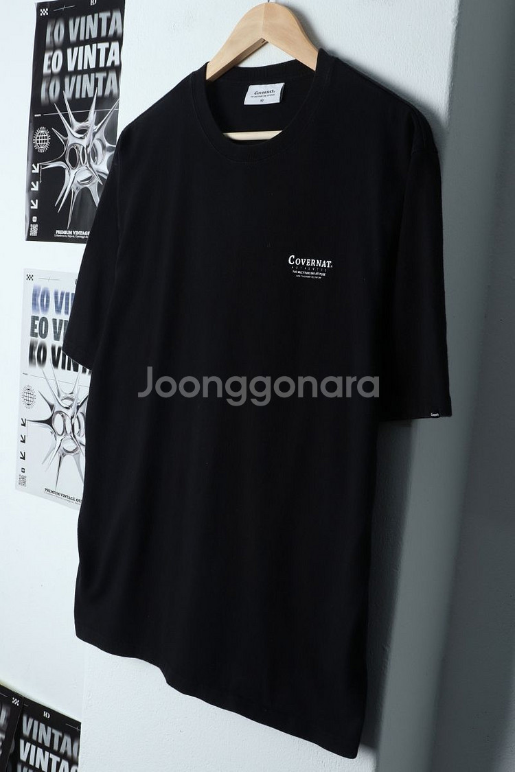 (XL) 커버낫 반팔 티셔츠 블랙 로고 올드스쿨--0