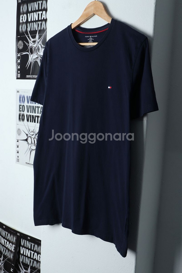 (L-XL) 타미힐피거 반팔 티셔츠 네이비 올드스쿨--0