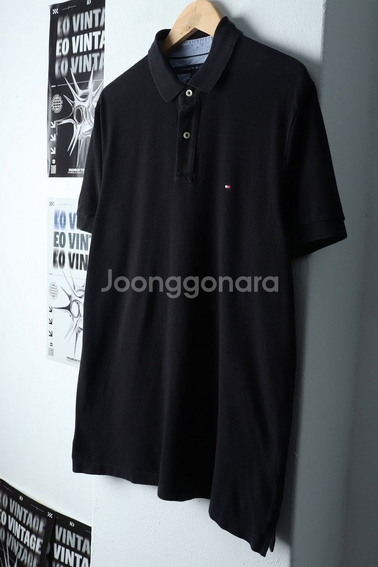 (L-XL) 타미힐피거 반팔 카라 티셔츠 블랙--0