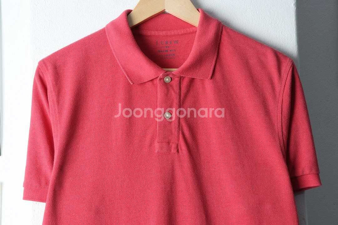 (L-XL) 제이크루 반팔 카라 티셔츠 레드 무지--2