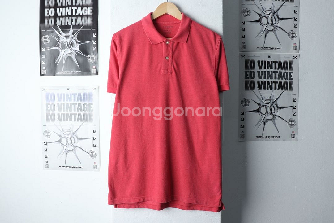 (L-XL) 제이크루 반팔 카라 티셔츠 레드 무지--1