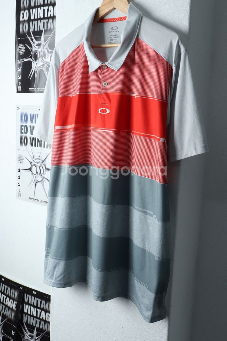(2XL) 오클리 반팔 카라 티셔츠 빅사이즈 작은오염--0