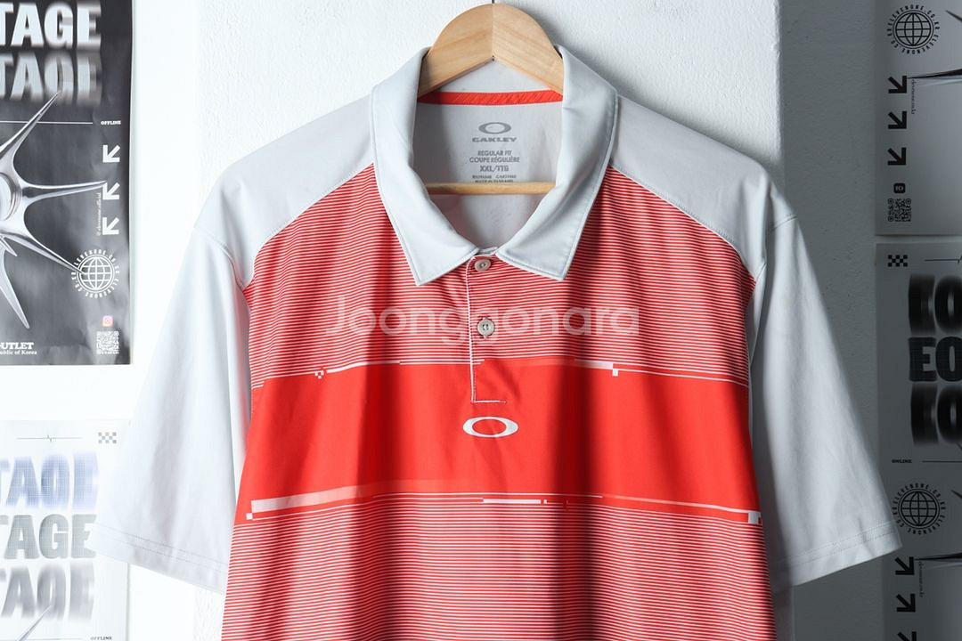 (2XL) 오클리 반팔 카라 티셔츠 빅사이즈 작은오염--2