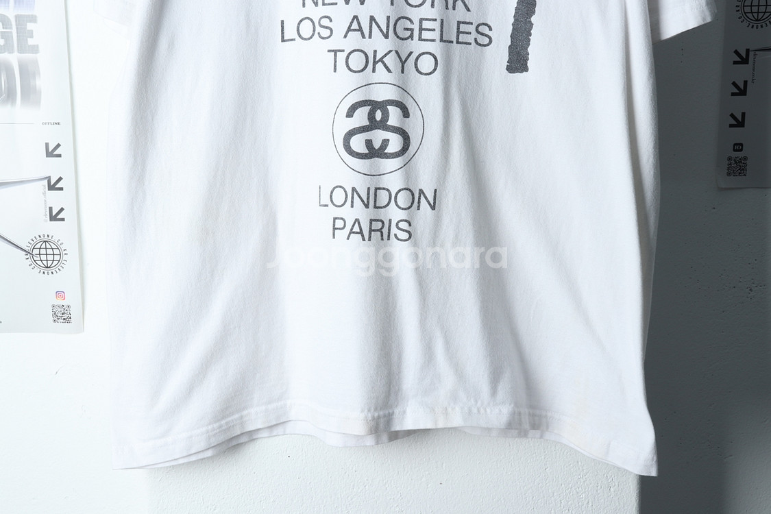 (L-XL) 스투시 반팔 티셔츠 사용감 월드투어--3