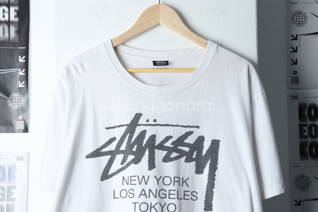 (L-XL) 스투시 반팔 티셔츠 사용감 월드투어--2