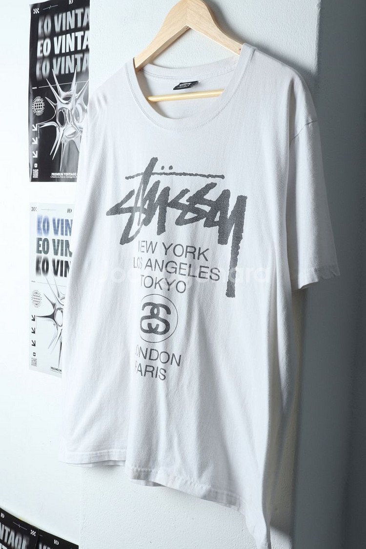 (L-XL) 스투시 반팔 티셔츠 사용감 월드투어--0