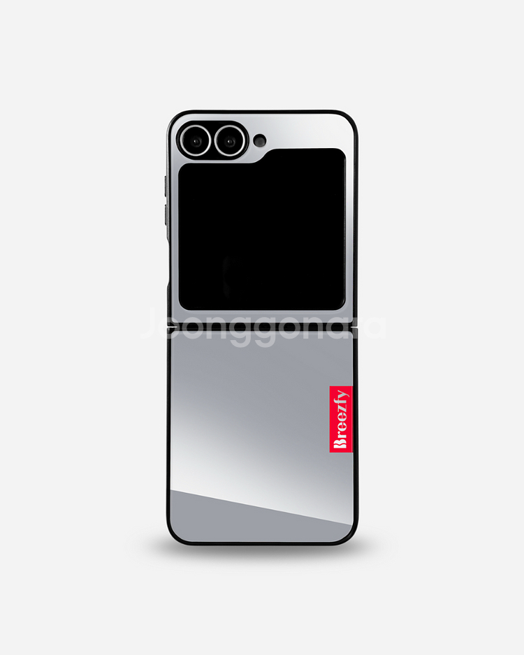 브리즈피 플립6 블랙피레임 미러케이스 실버--1