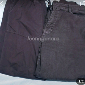 블랙데님 고무줄바지 66사이즈!