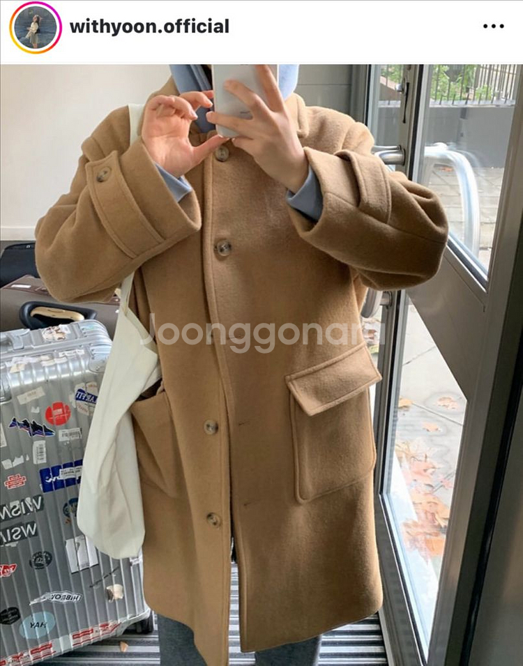 위드윤 made 울 90% 버터코트(카멜 브라운)--2