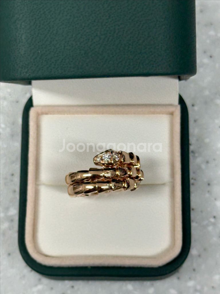 세르펜티 18k 두줄 파베 반지 12호--0