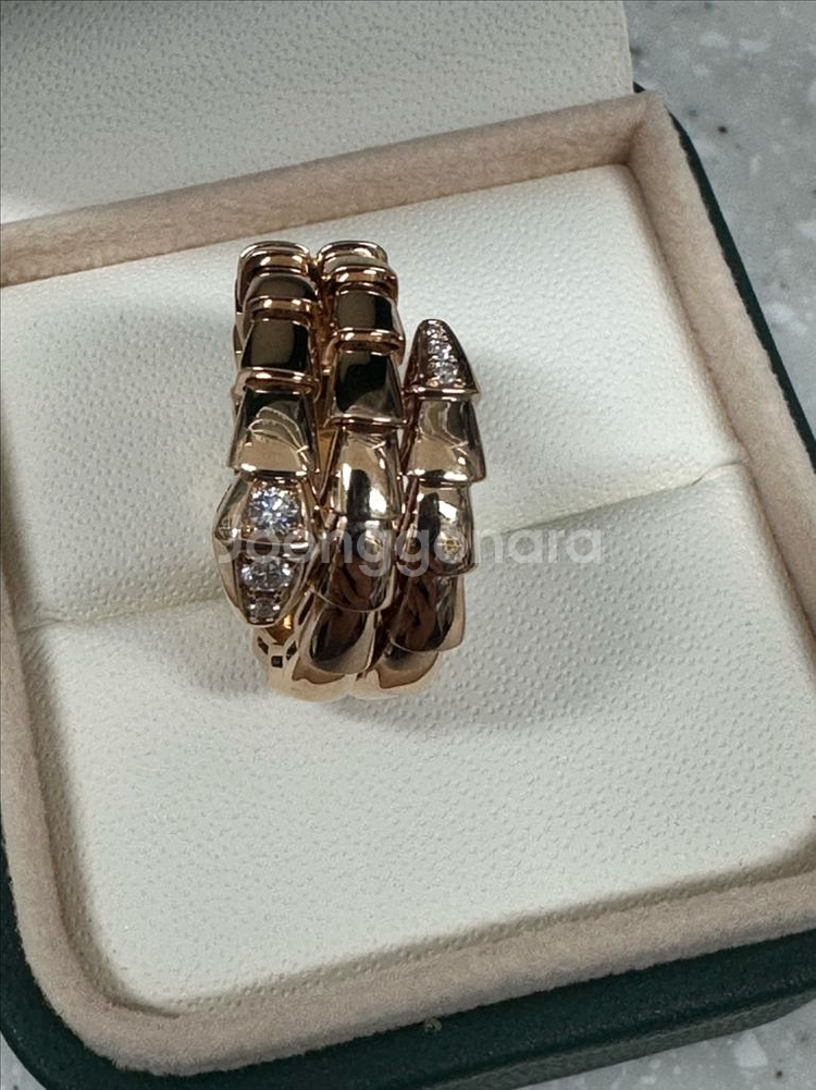 세르펜티 18k 두줄 파베 반지 12호--5