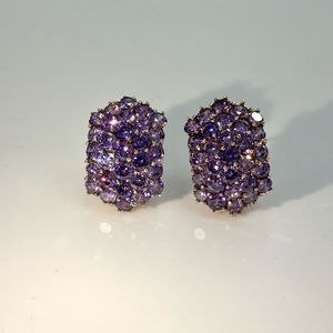 14k 보라색 큐빅 귀걸이