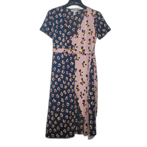 BCBG 비씨비지 패턴무늬 쉬폰 롱가운원피스