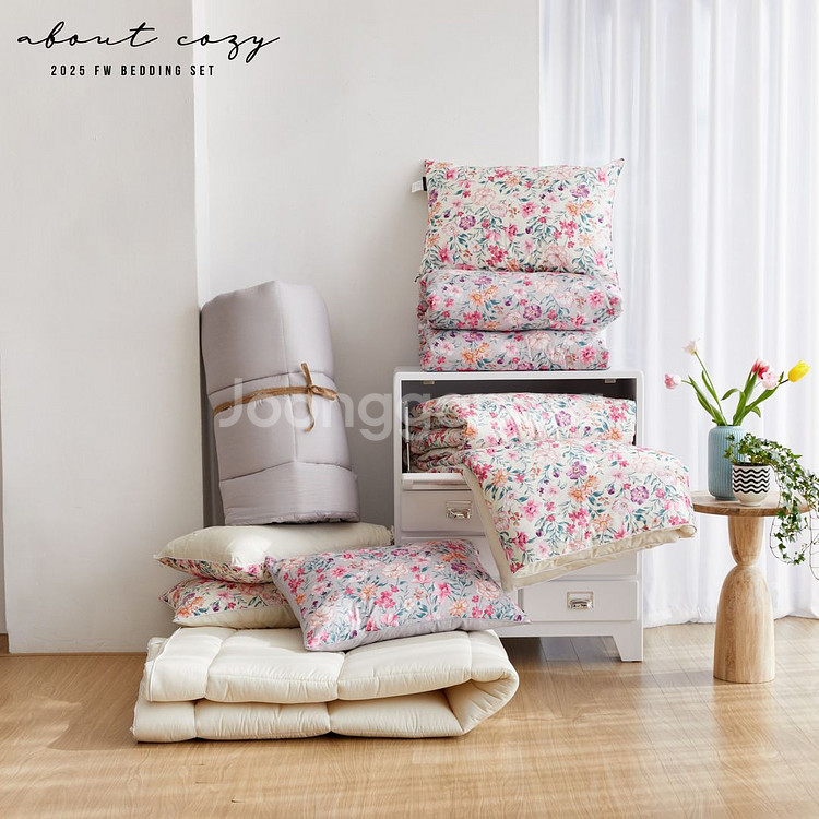 어바웃코지- 플라워 워싱 마이크로 토퍼세트SS사이즈--1