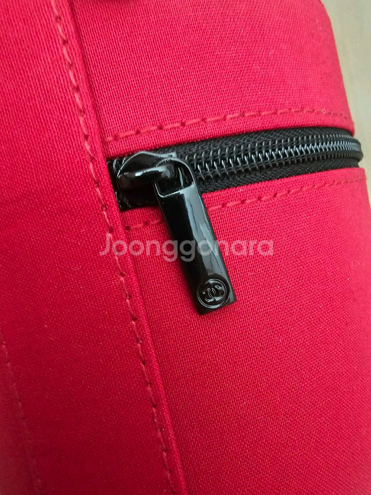정품) 샤넬 원통 파우치 레드--2