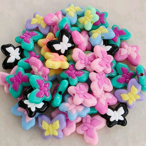 구멍 양면 비즈나비 9색 44개 일괄