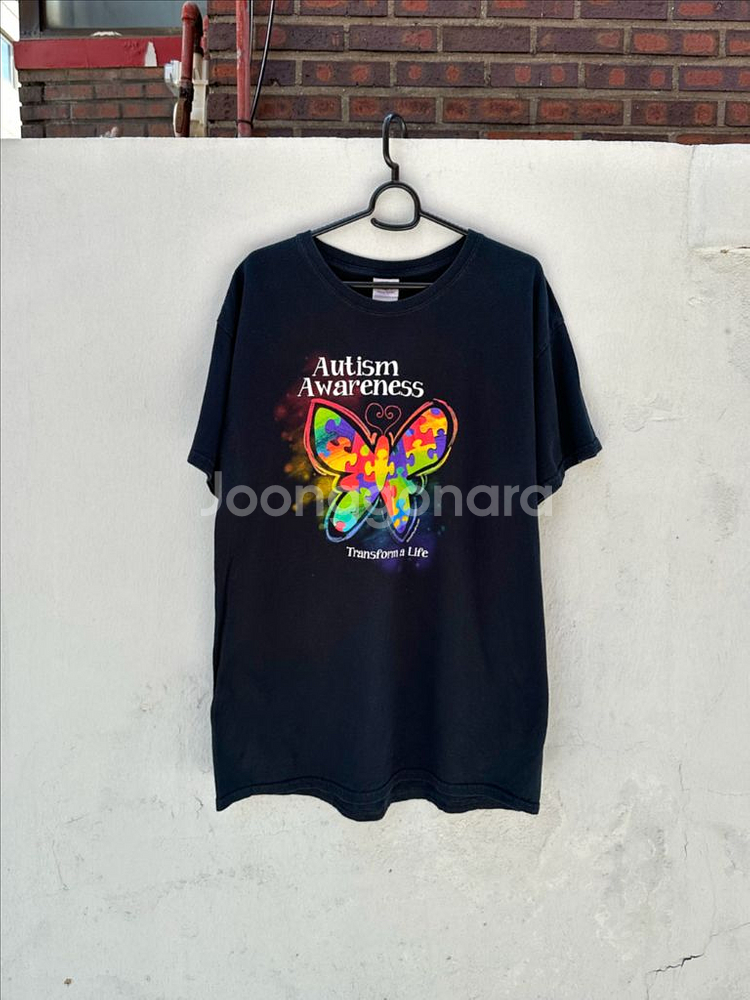 길단 헤비 코튼 빈티지 프린팅 반팔 티셔츠--6