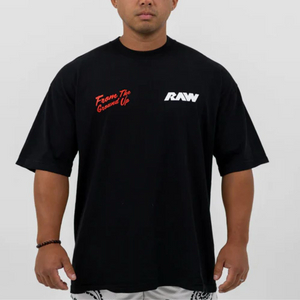 Cbum 브랜드 RAW 검정 반팔 티셔츠