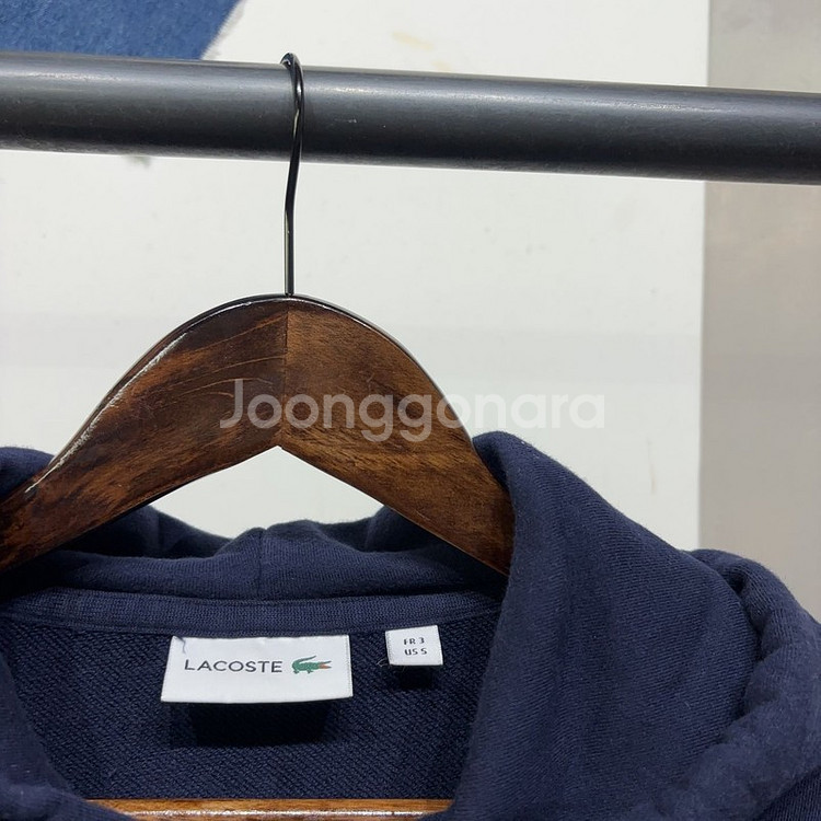 (95) 라코스테 캐주얼 네이비 후드티--1