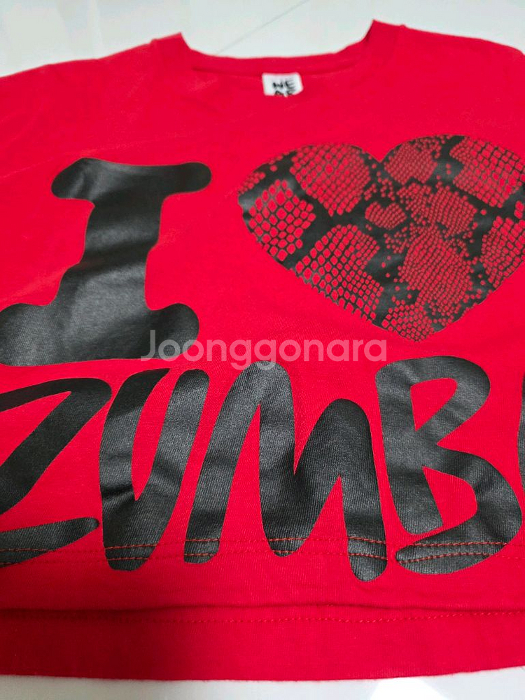 줌바웨어 크롭 리폼 공용티--1