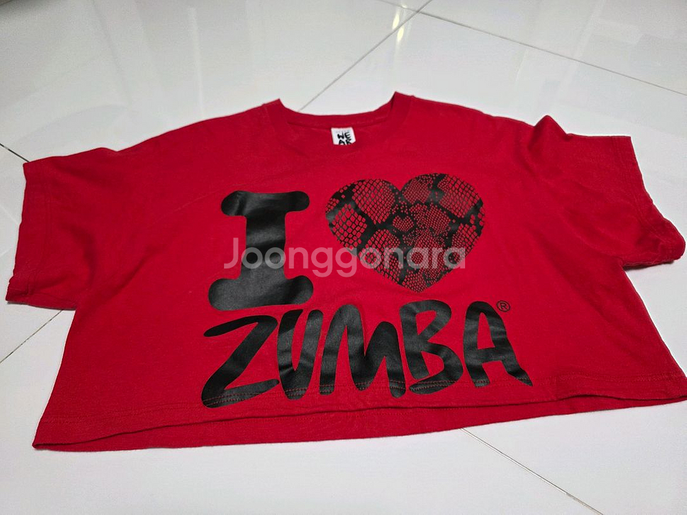 줌바웨어 크롭 리폼 공용티--0