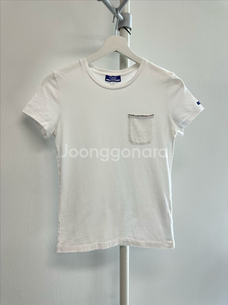 버버리 체크 디테일 포켓 티셔츠--0
