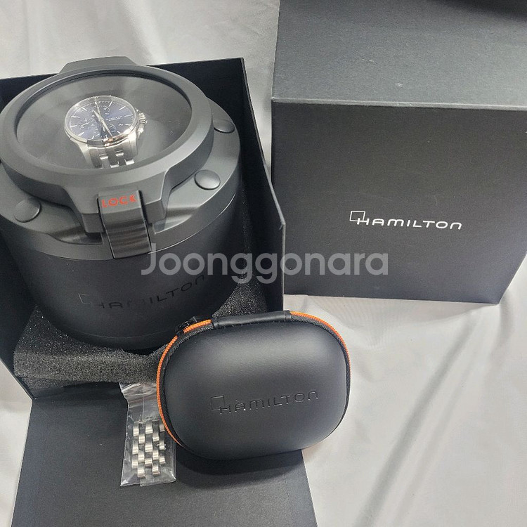 해밀턴 재즈마스터 오토매틱 크로노 청판 시계.--9