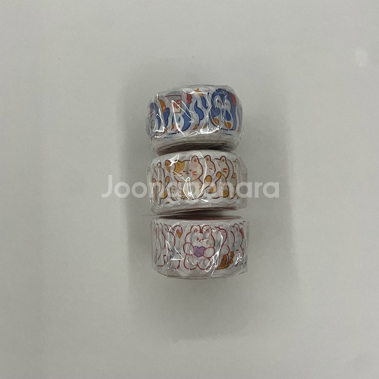 (새상품) 고양이 펭귄 토끼 롤 스티커 다꾸--1