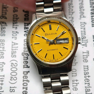 빈티지 부로바 데이데이트 노랭이 코인베젤 오토매틱 통줄