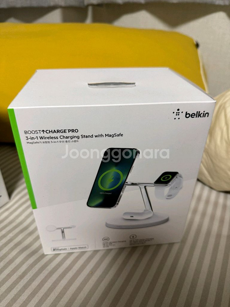 벨킨 3in1 맥세이프 무선 충전기--1