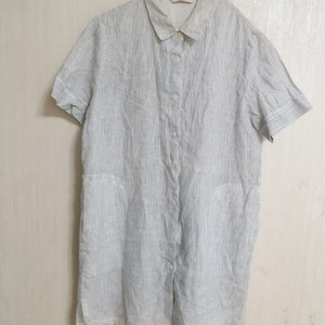 여성 BCBG 마100% 롱 린넨셔츠(오버핏90.95)