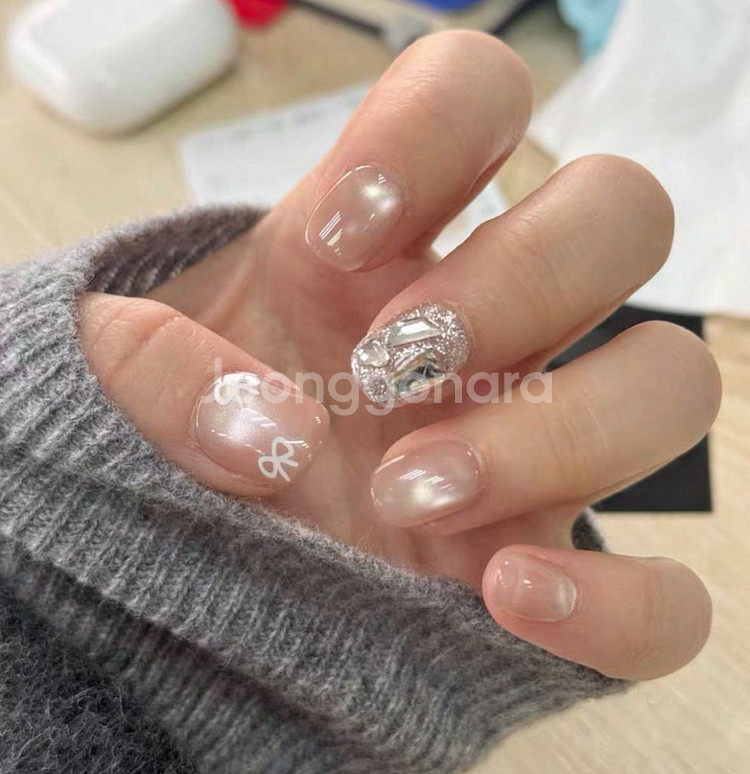 네일팁+ 네일팁 적용 양면 접착 스티커--0